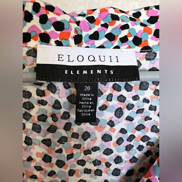 ELOQUII Elements' Women’s Tie Waist Cropped Camp Shirt Button Down NWT Multi - Picture 8 of 9